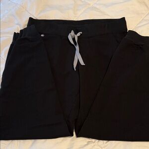 Figs Women's Black Joggers with Gray Drawstring